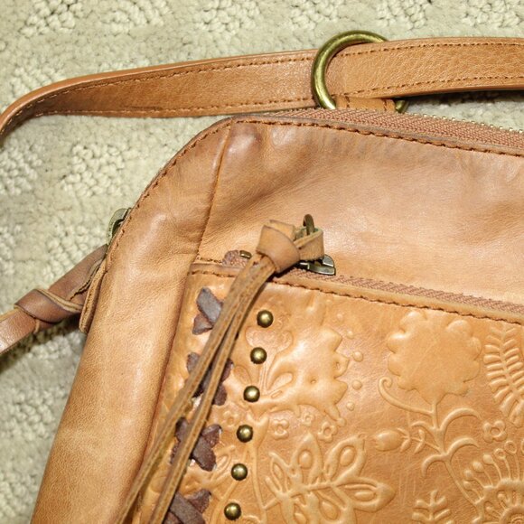 The Sak Loyola Embossed Leather Convertible Mini Backpack Crossbody Bag Purse - Picture 7 of 11